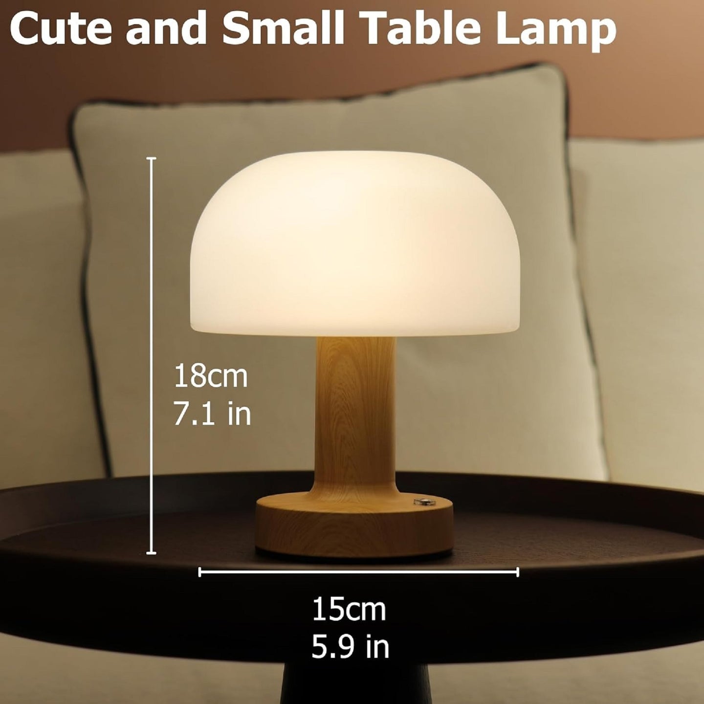 Rechargeable Touch Control Ambient Table Lamp – 3 Color Dimmable Portable Night Light