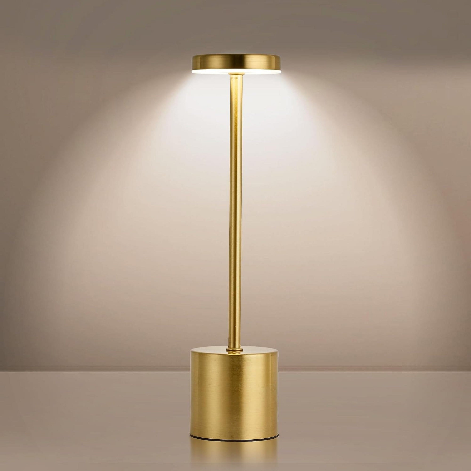 Cordless LED Table Lamp: 3-Color Touch Dimmable Rechargeable Portable Nightlight