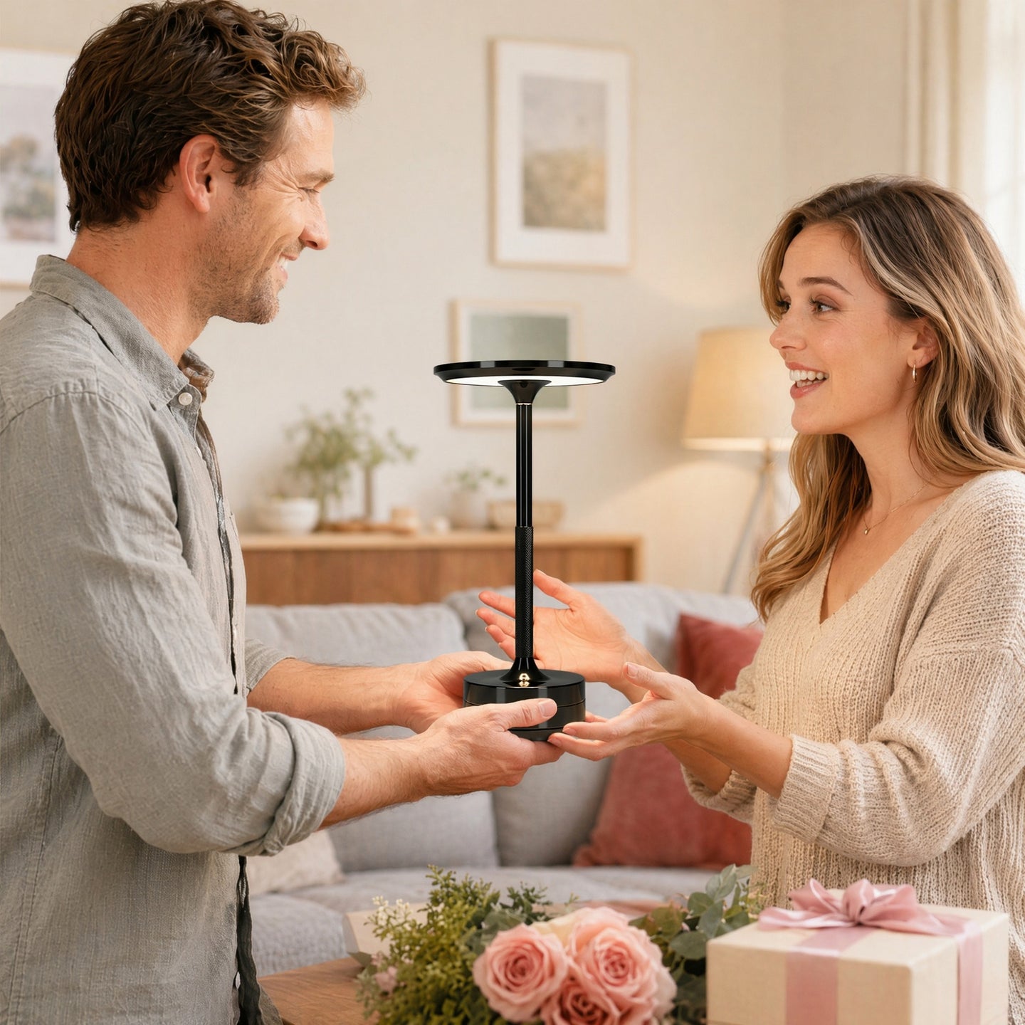 Elegant Rechargeable Dimmable Metal Touch LED Cordless Table Lamp