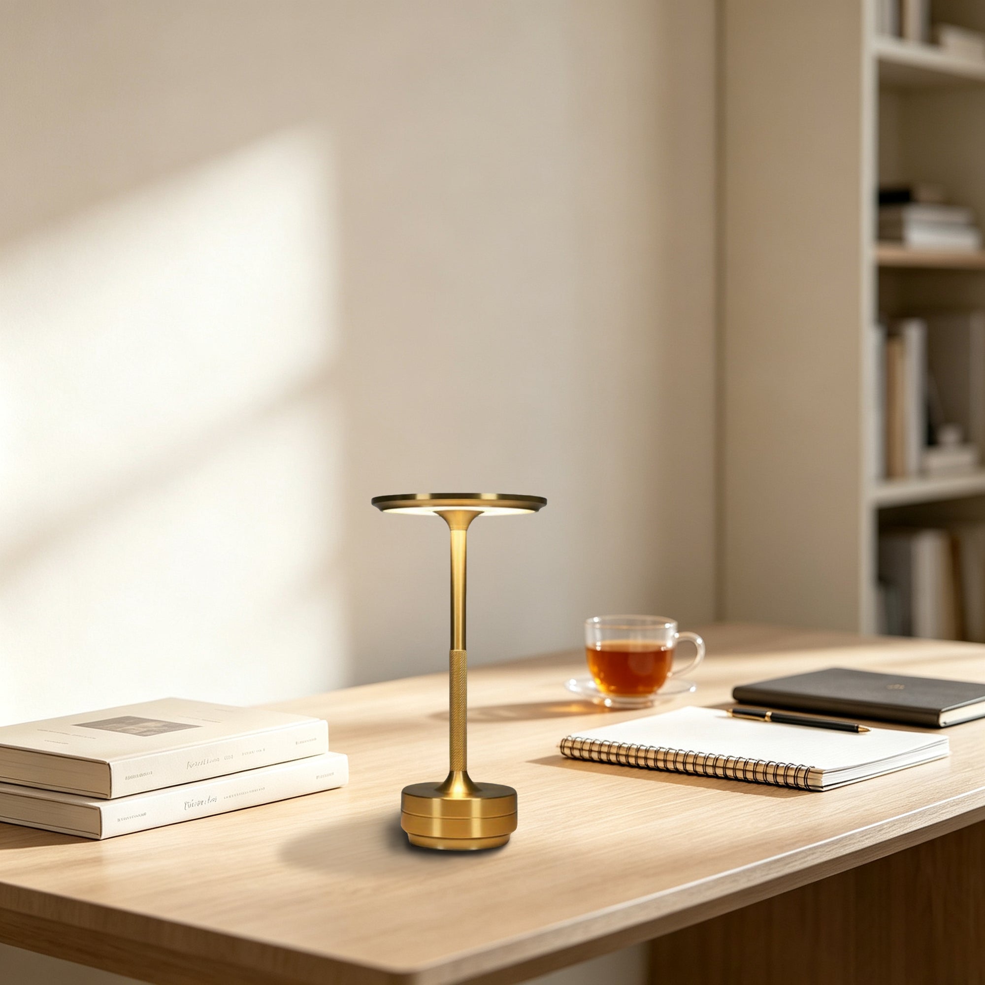 Elegant Rechargeable Dimmable Metal Touch LED Cordless Table Lamp