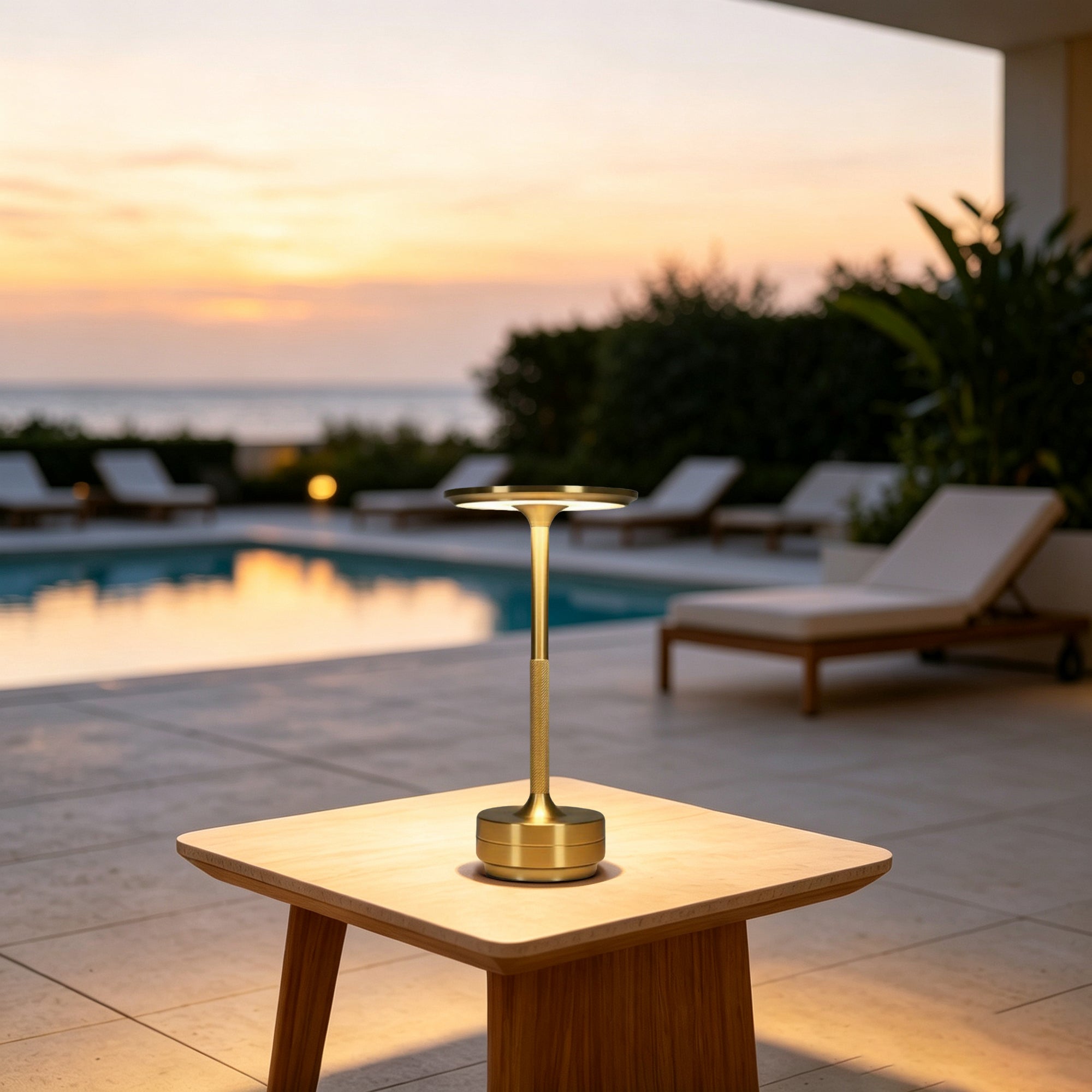 Elegant Rechargeable Dimmable Metal Touch LED Cordless Table Lamp