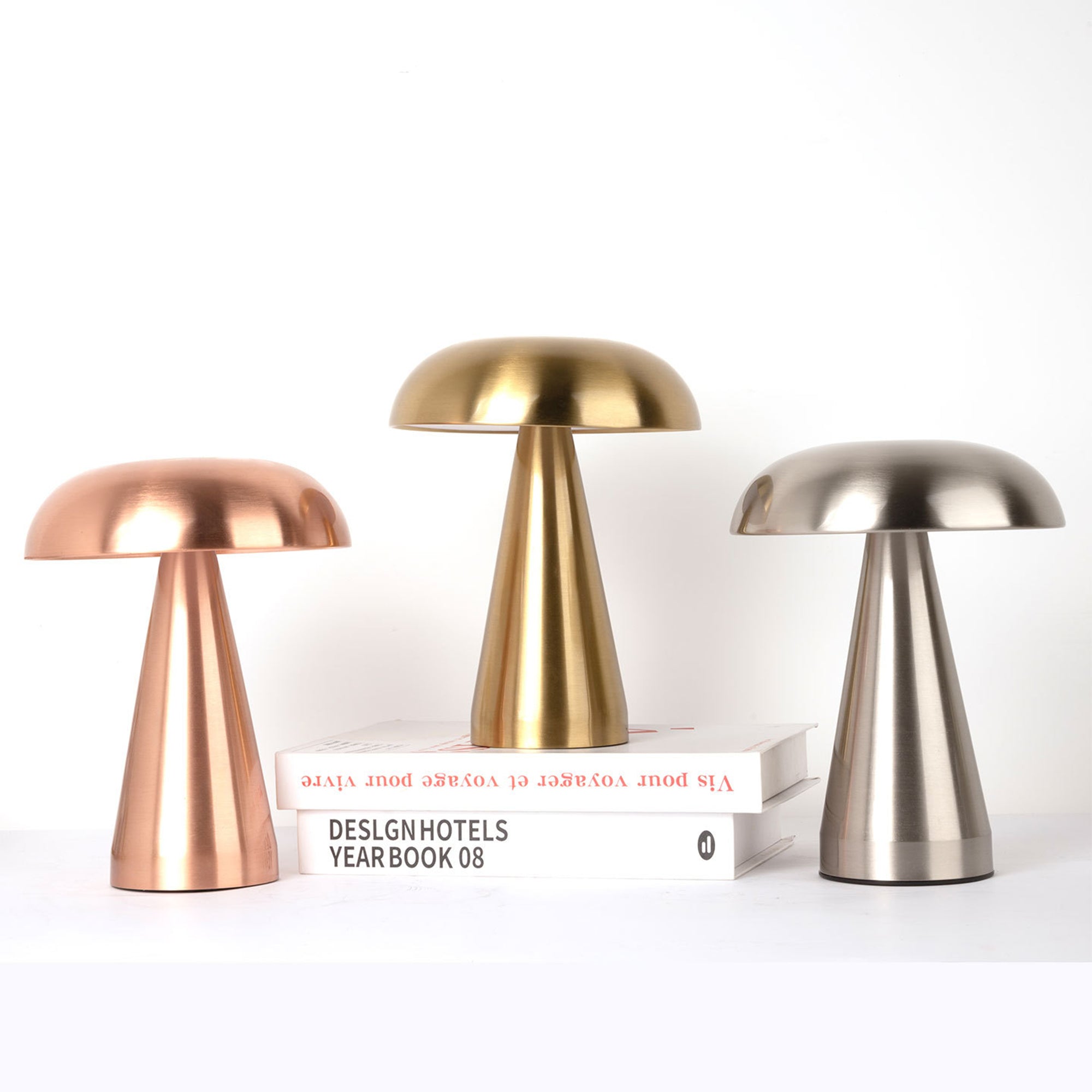 Portable Mushroom LED Table Lamp - Cordless Touch Dimmable Retro Bedside Nightlight