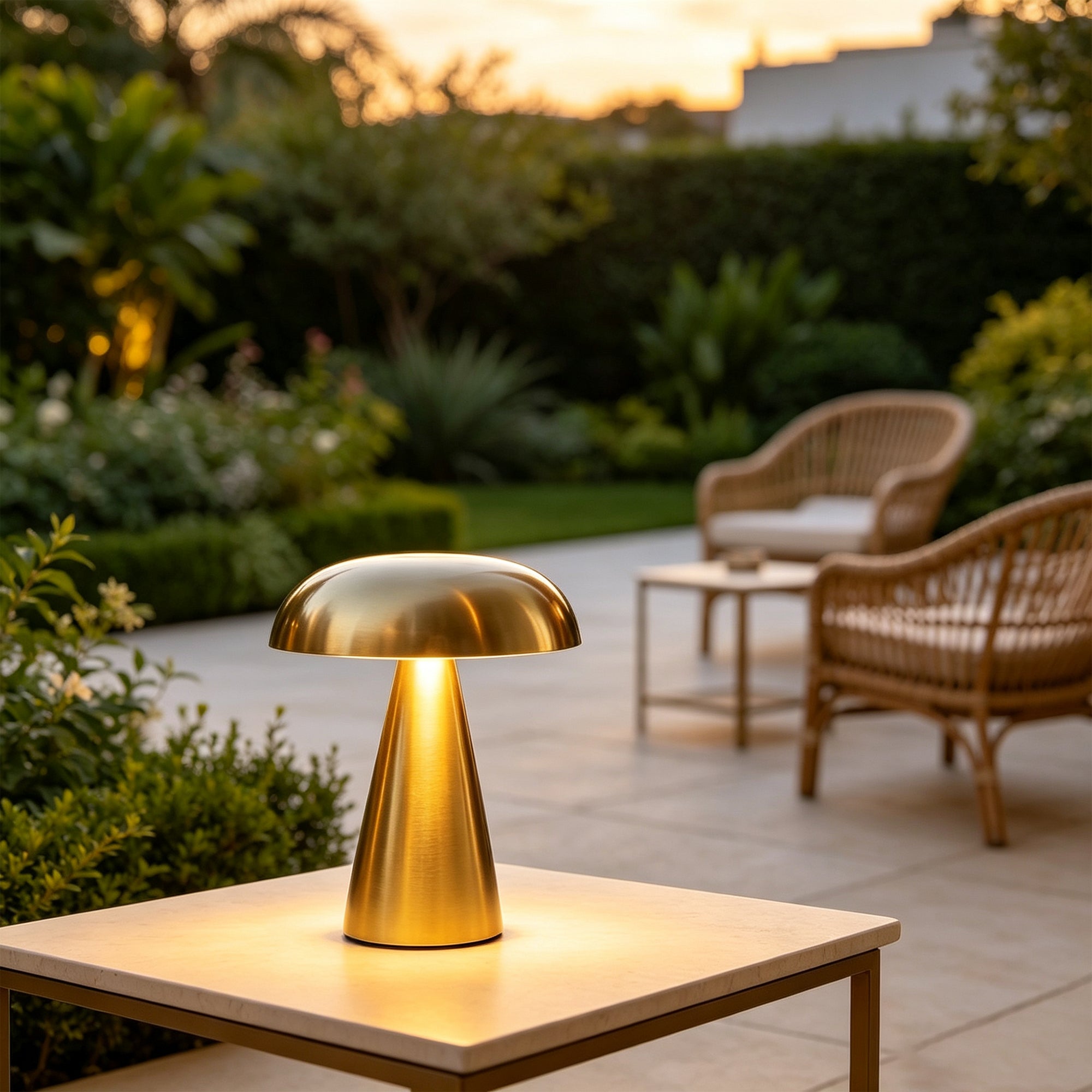 Portable Mushroom LED Table Lamp - Cordless Touch Dimmable Retro Bedside Nightlight