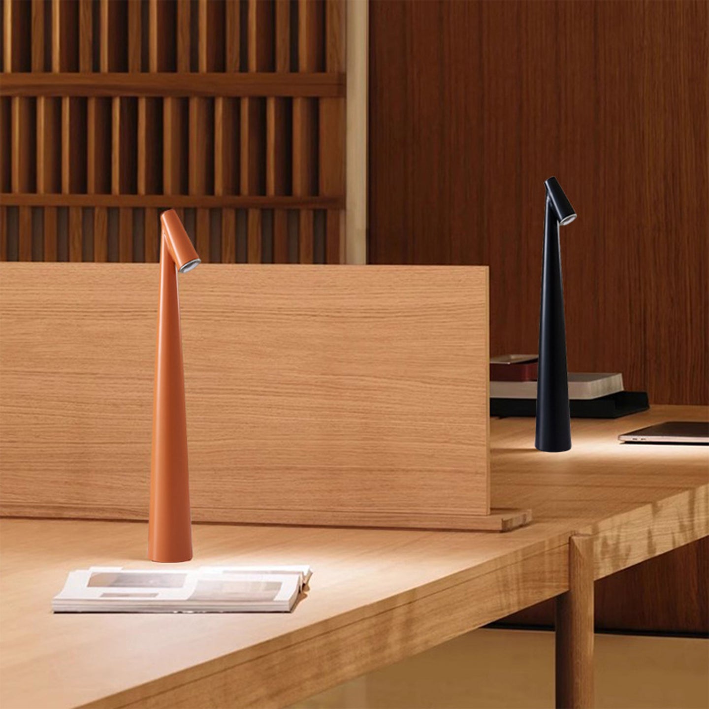 Minimalist Sculptural Cordless Table Lamp with Touch Dimming
