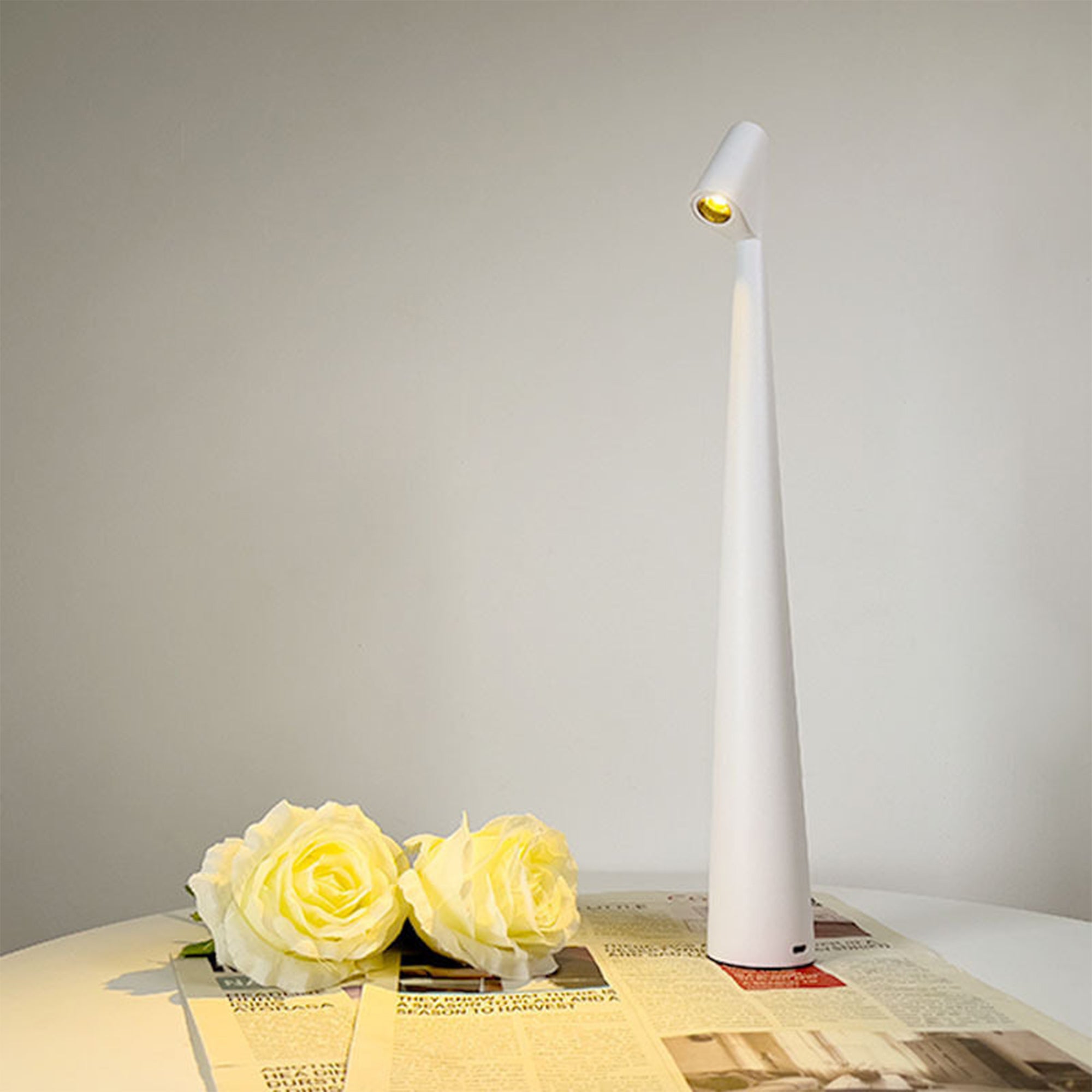 Minimalist Sculptural Cordless Table Lamp with Touch Dimming