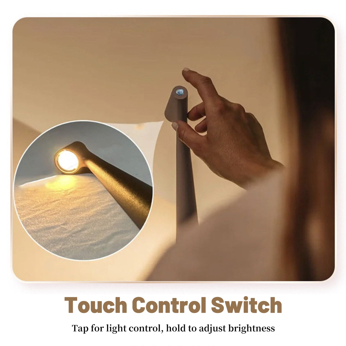 Minimalist Sculptural Cordless Table Lamp with Touch Dimming
