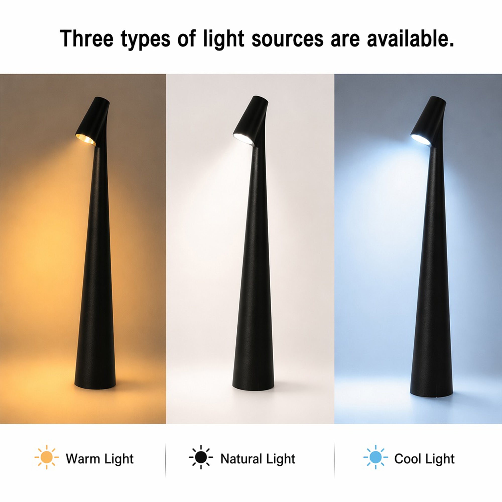 Minimalist Sculptural Cordless Table Lamp with Touch Dimming