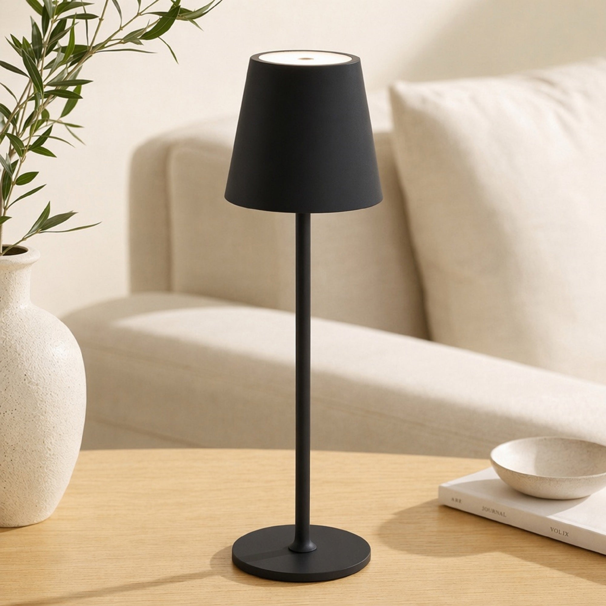 Minimalist Slim Metal Desk Lamp - Rechargeable Cordless LED Light