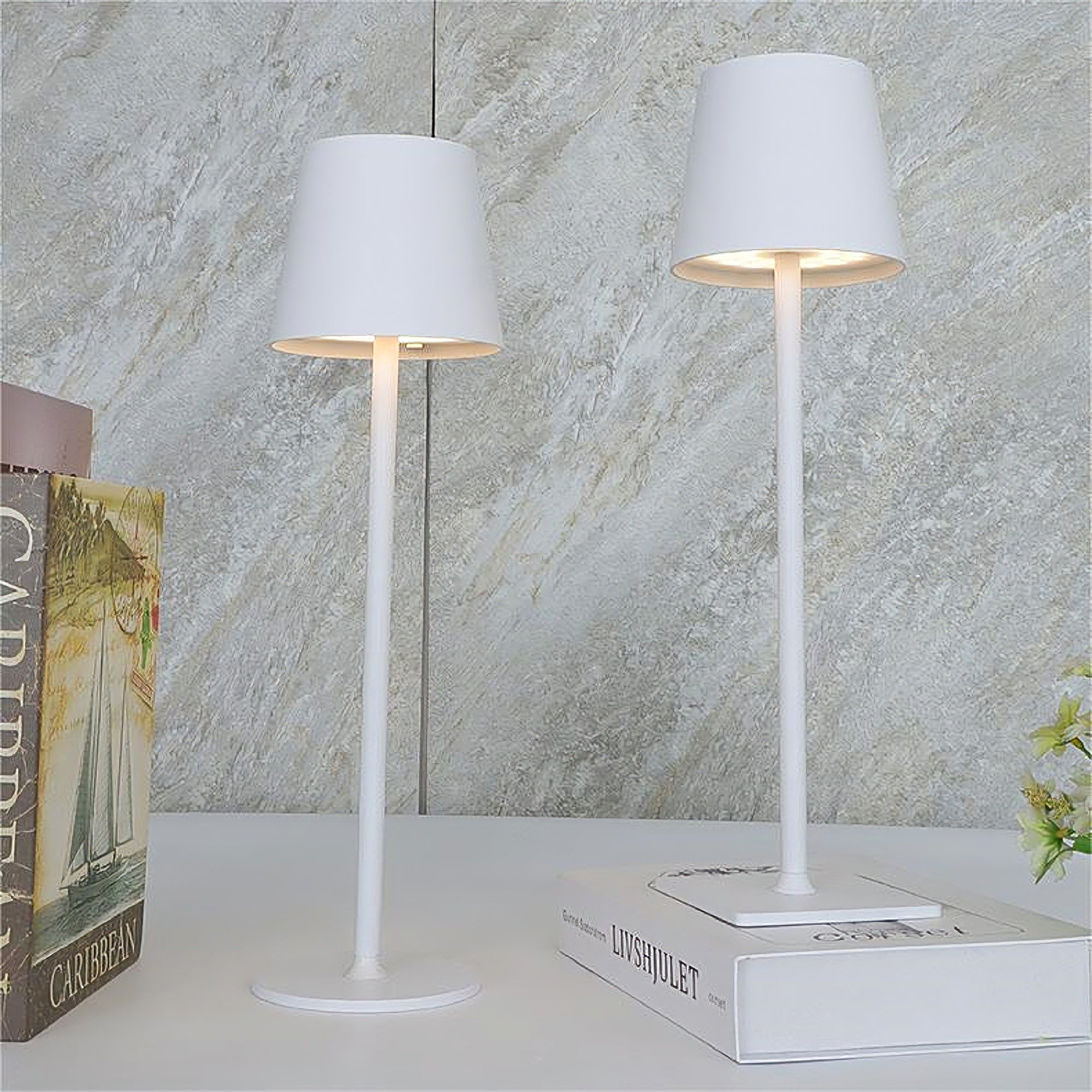 Minimalist Slim Metal Desk Lamp - Rechargeable Cordless LED Light