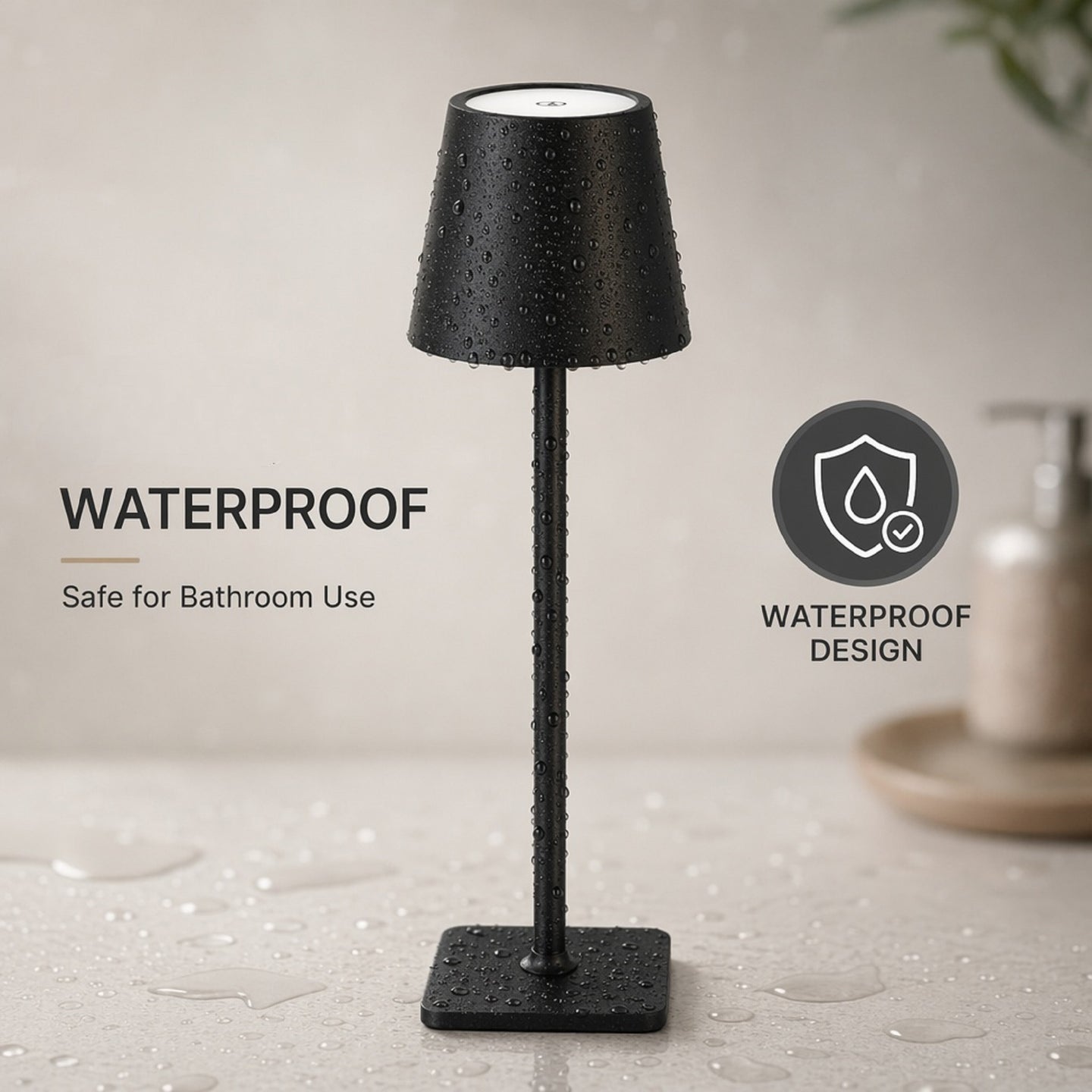 Minimalist Slim Metal Desk Lamp - Rechargeable Cordless LED Light