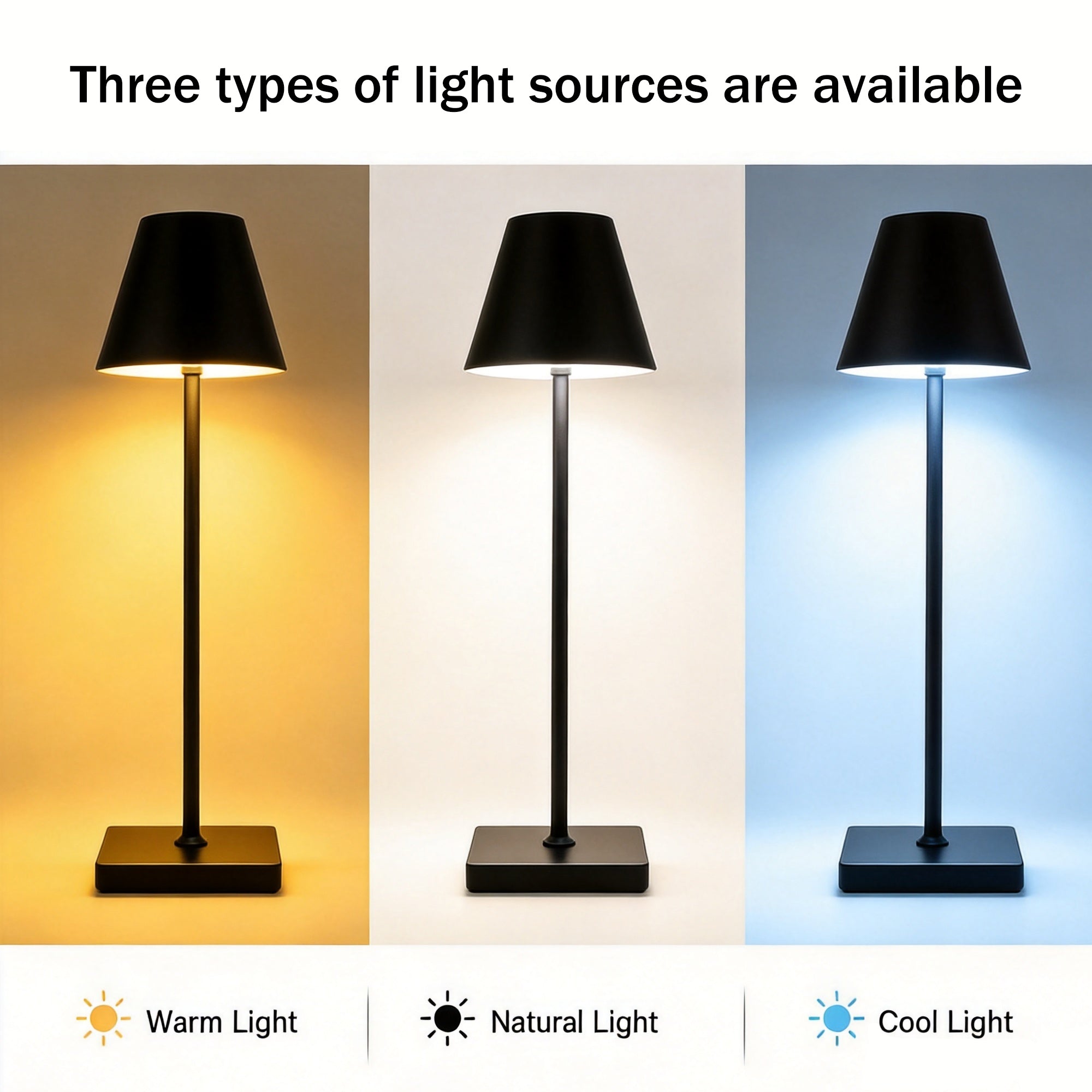 Minimalist Slim Metal Desk Lamp - Rechargeable Cordless LED Light