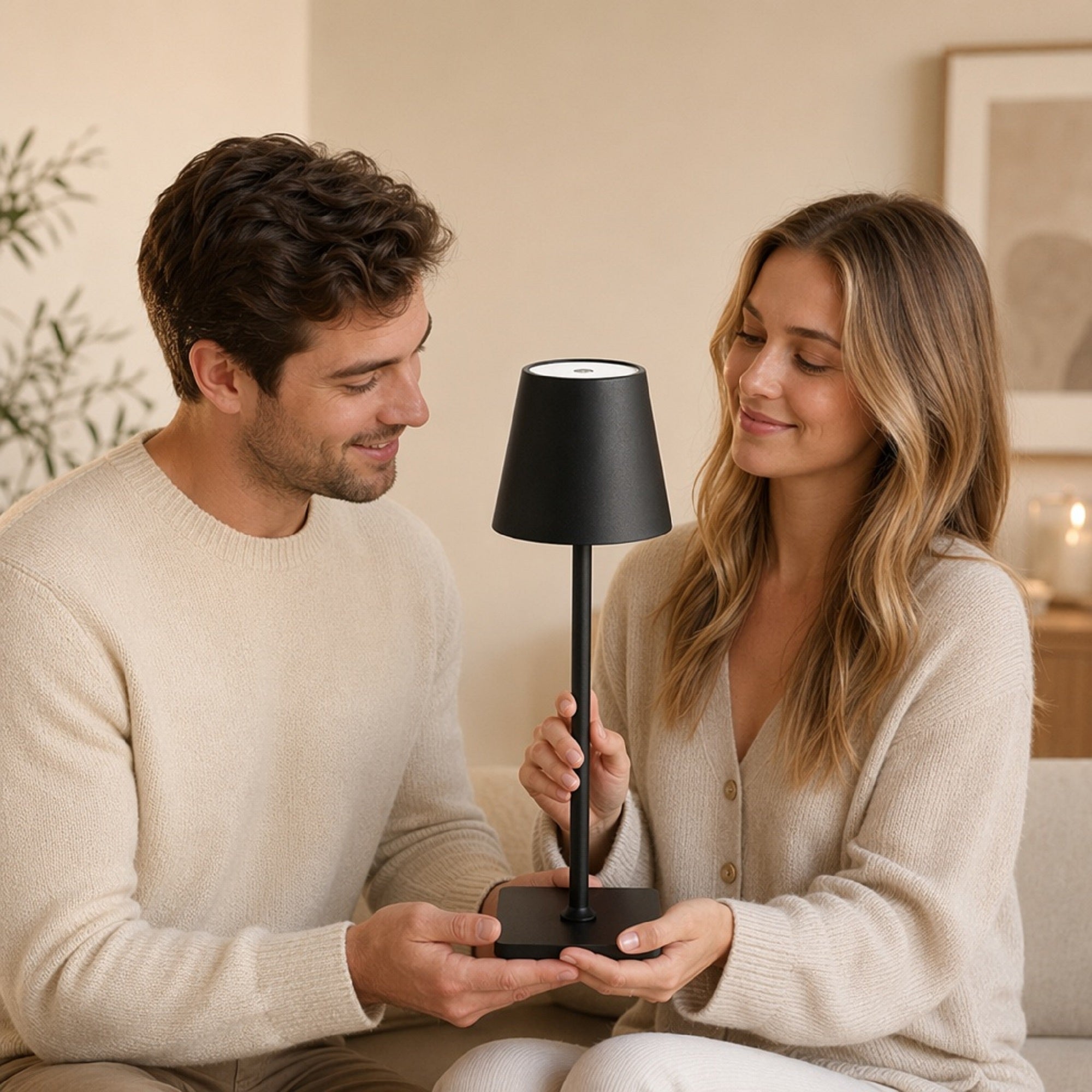 Minimalist Slim Metal Desk Lamp - Rechargeable Cordless LED Light