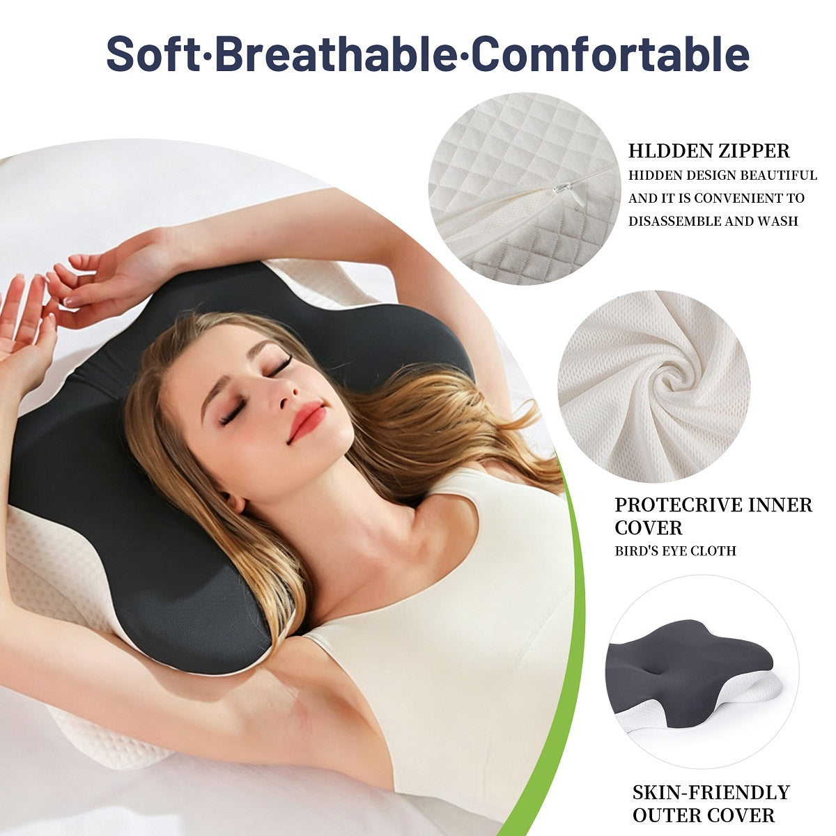 Memory Foam Pillow with Butterfly Design for Deep Sleep