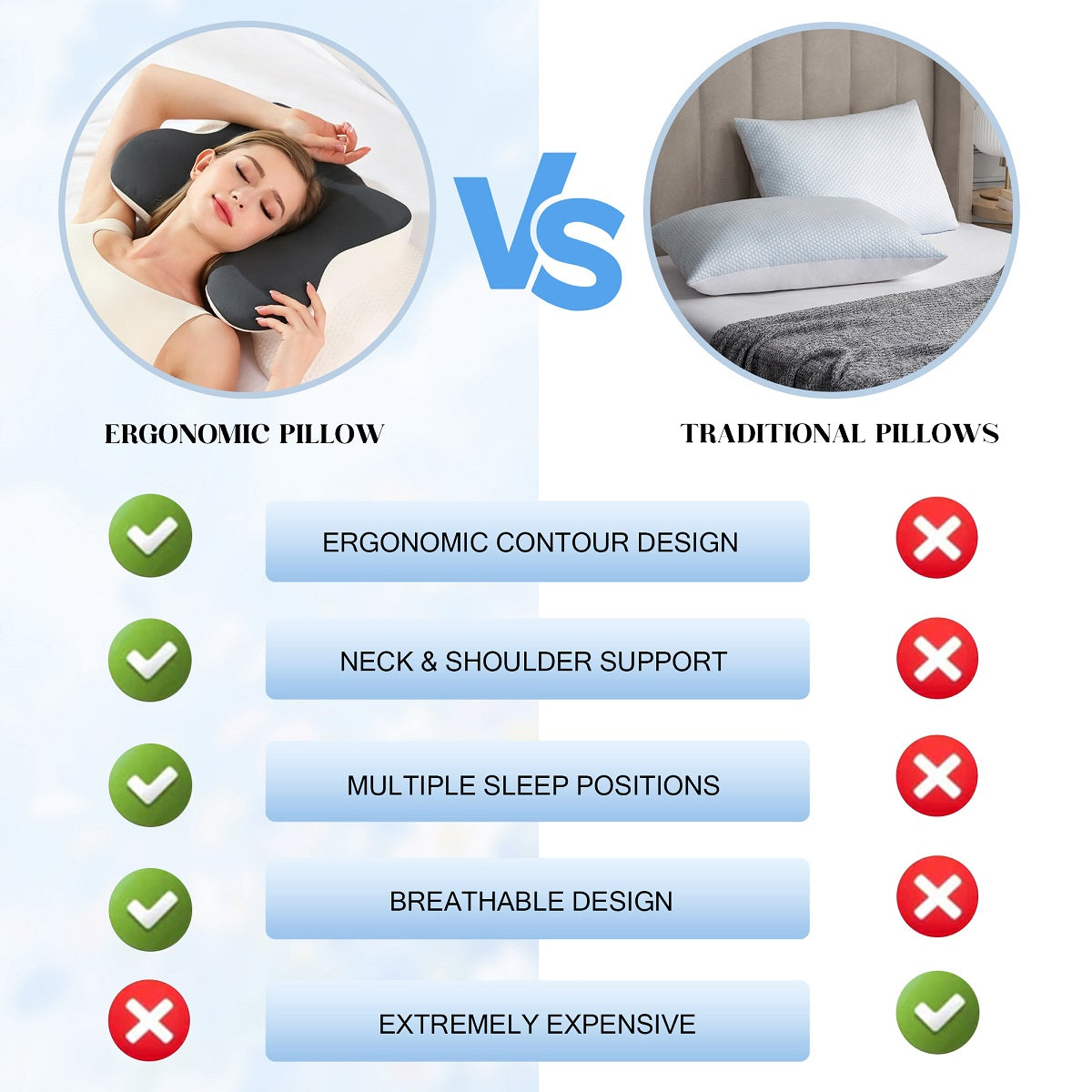 Memory Foam Pillow with Butterfly Design for Deep Sleep