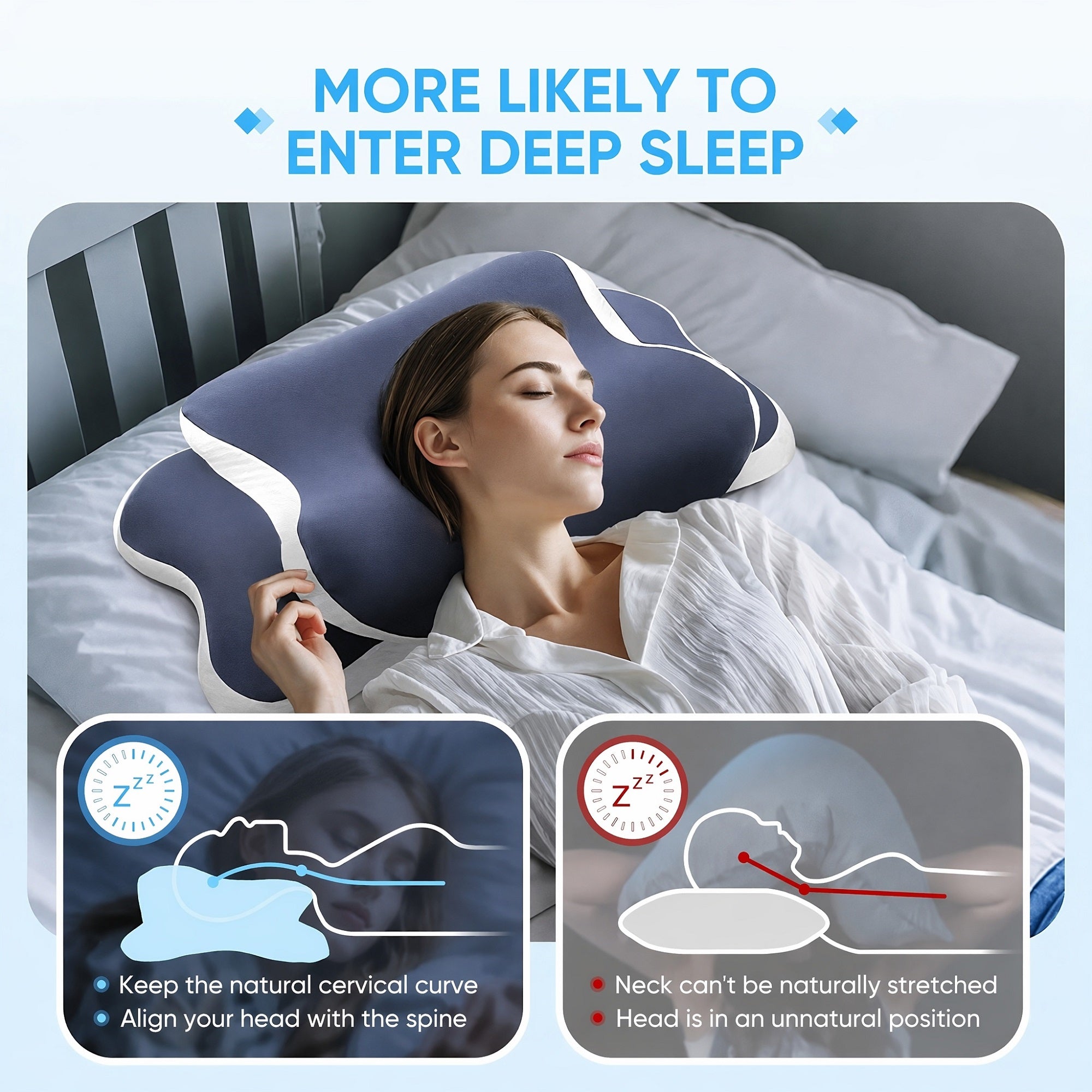 Ergonomic Cervical Support Pillow for Deep & Restful Sleep