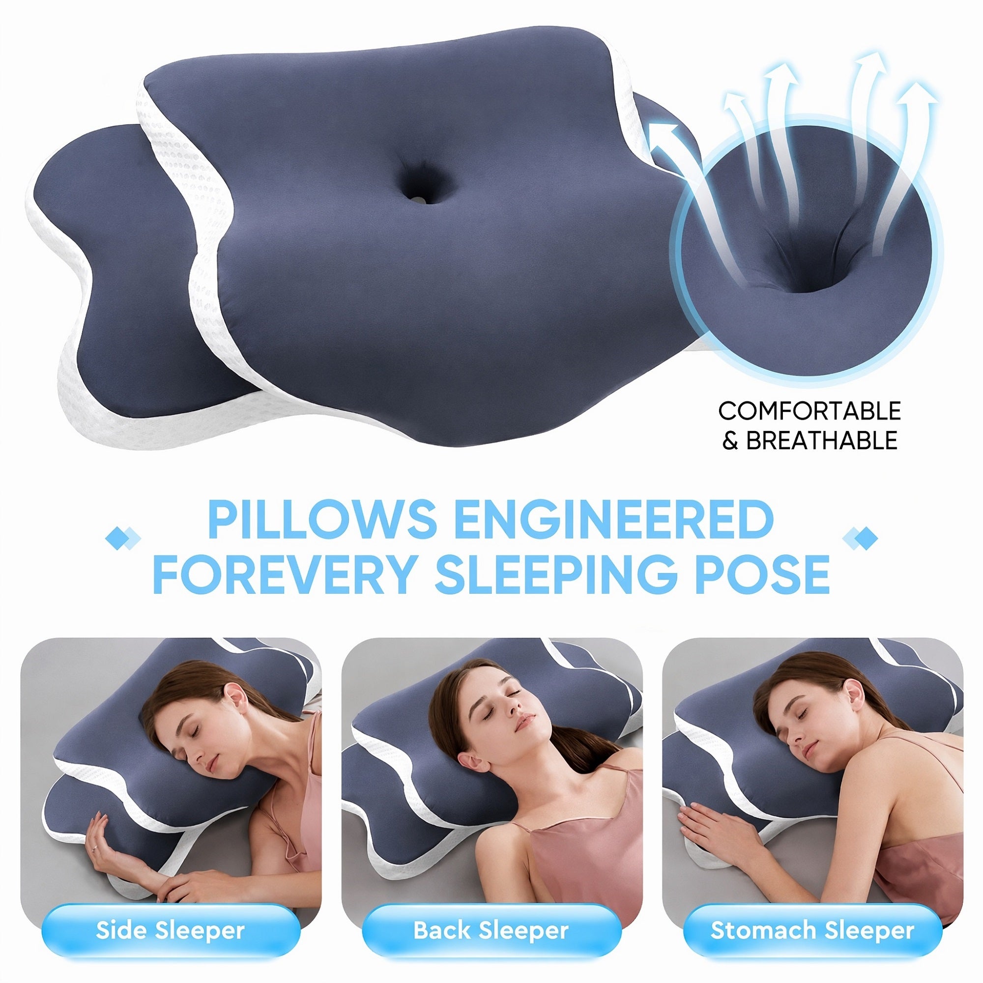Ergonomic Cervical Support Pillow for Deep & Restful Sleep