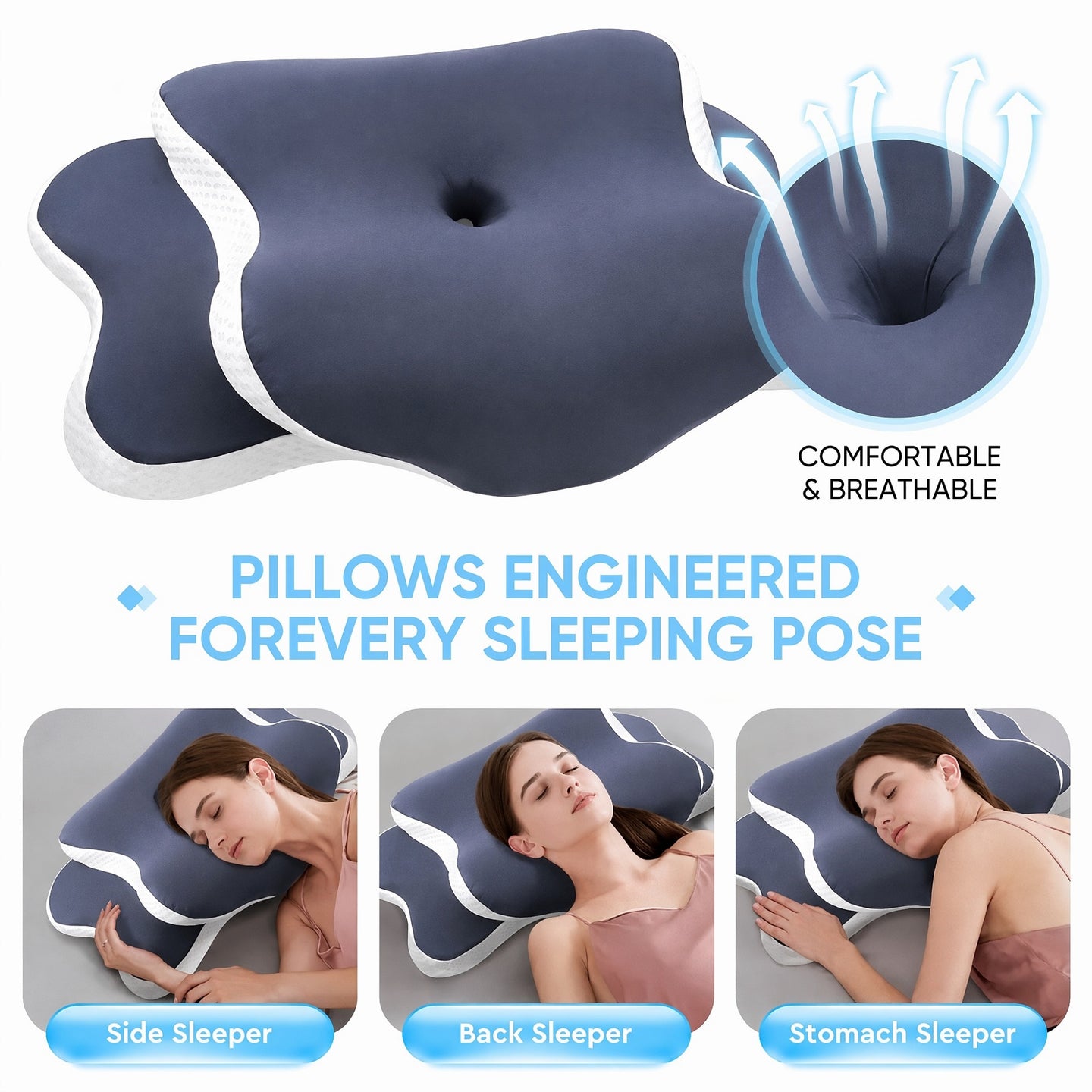 Ergonomic Cervical Support Pillow for Deep & Restful Sleep