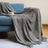 Soft Cable-Knit Throw Blanket with Fringe Tassels