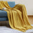 Soft Cable-Knit Throw Blanket with Fringe Tassels