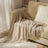Textured Diamond Knitted Throw Blanket with Fringe Tassels