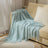 Textured Diamond Knitted Throw Blanket with Fringe Tassels