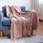Textured Diamond Knitted Throw Blanket with Fringe Tassels