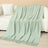 Textured Diamond Knitted Throw Blanket with Fringe Tassels