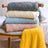 Textured Diamond Knitted Throw Blanket with Fringe Tassels