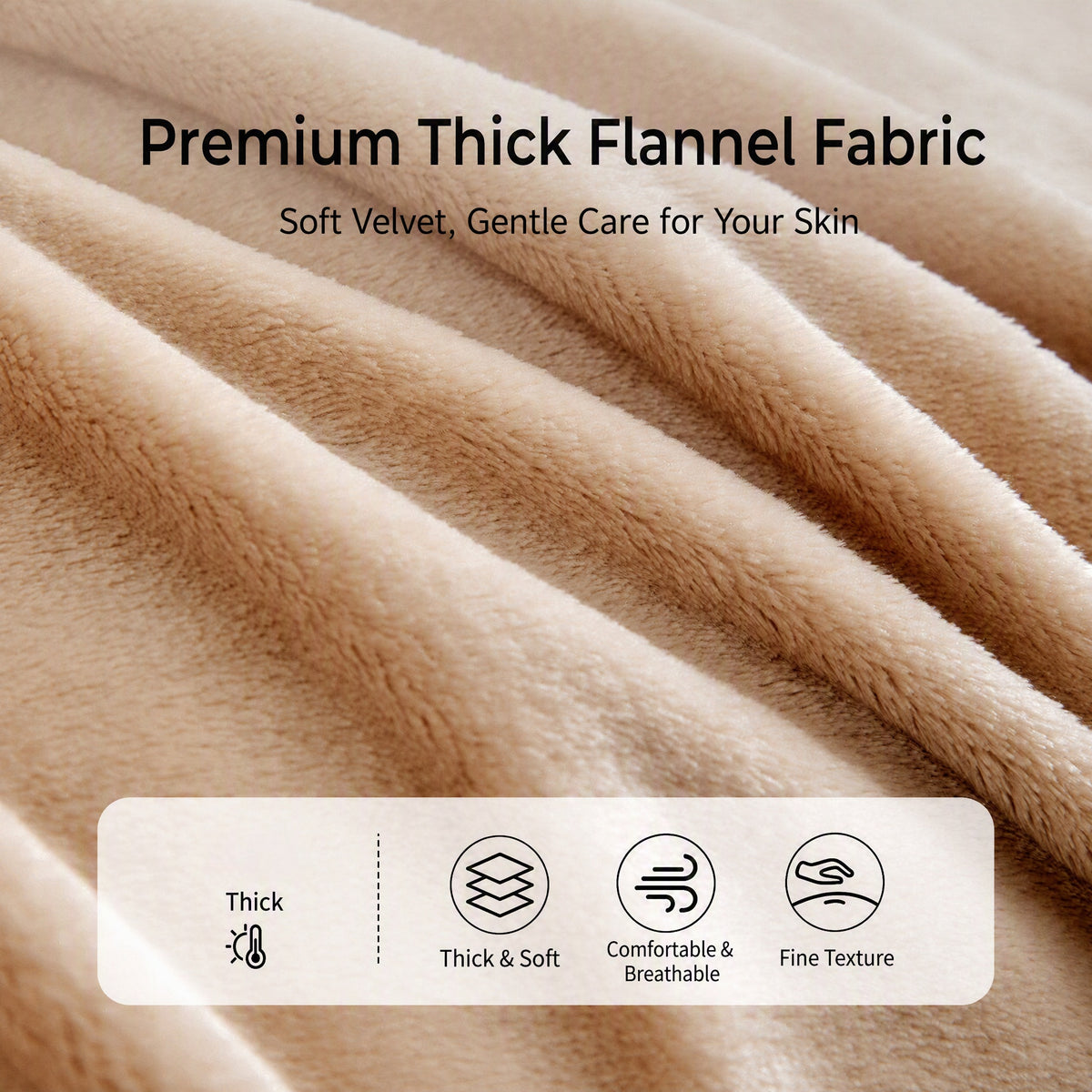 Soft Flannel Throw Blanket for Sofa & Bed Comfort