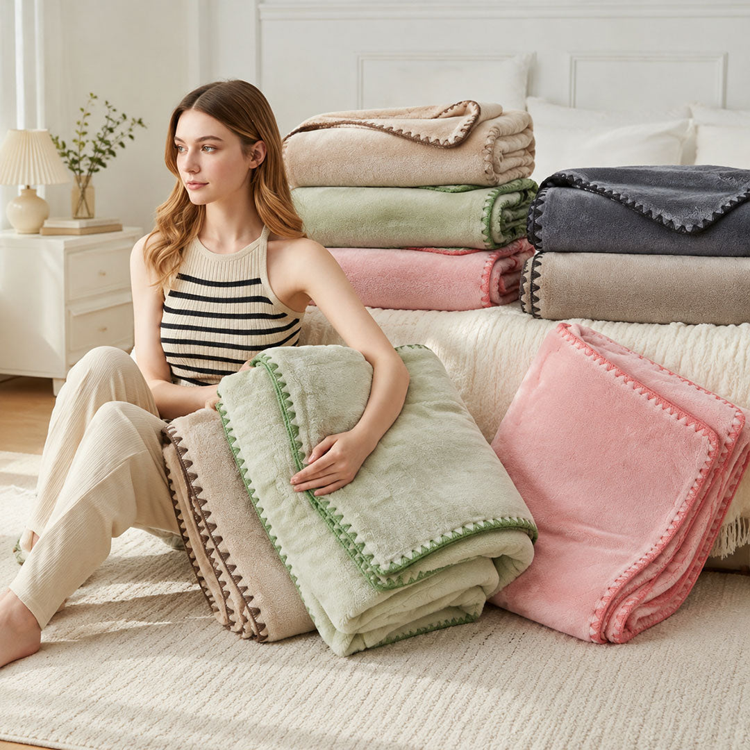 Soft Flannel Throw Blanket for Sofa & Bed Comfort