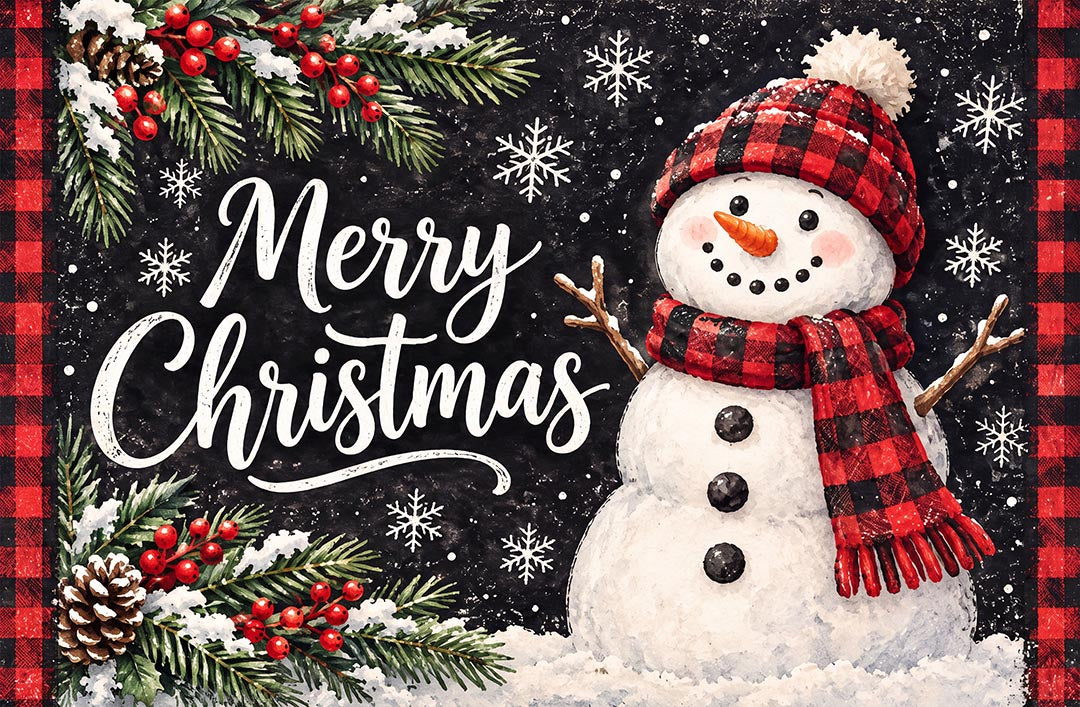 Snowman Christmas Non‑Slip Washable Area Rug