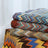 Boho Chevron Knitted Throw Blanket with Fringe Tassels