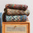 Boho Chevron Knitted Throw Blanket with Fringe Tassels