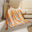 Boho Chevron Knitted Throw Blanket with Fringe Tassels