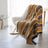 Boho Chevron Knitted Throw Blanket with Fringe Tassels