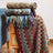 Boho Chevron Knitted Throw Blanket with Fringe Tassels
