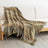 Boho Chevron Knitted Throw Blanket with Fringe Tassels
