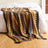 Boho Chevron Knitted Throw Blanket with Fringe Tassels