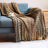 Boho Chevron Knitted Throw Blanket with Fringe Tassels