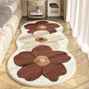 Liveonus Irregular 3D Flower Runner Rug Soft Bedroom Floral Carpet