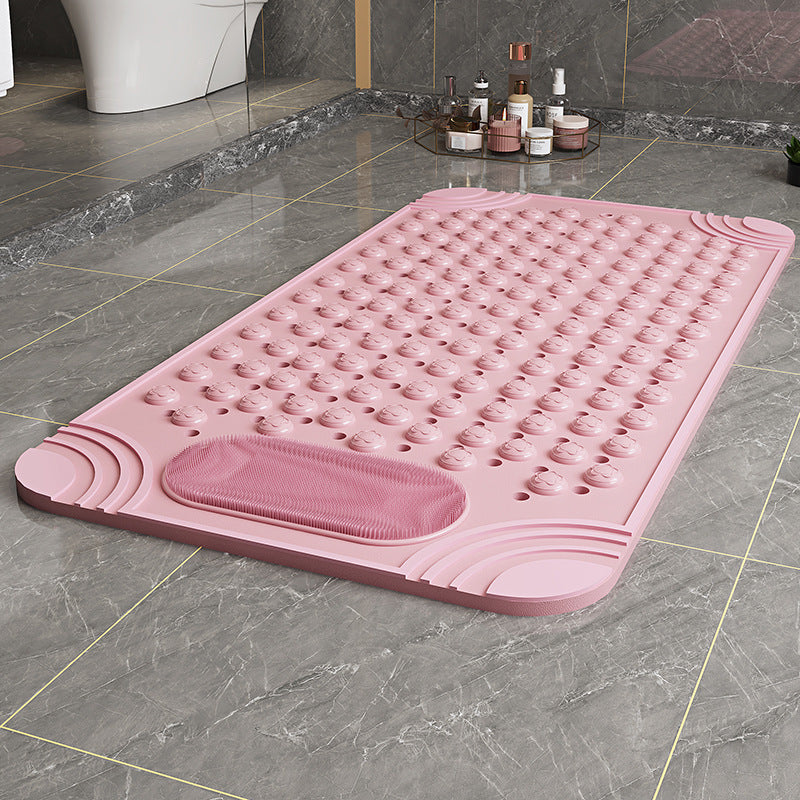 Liveonus Anti Slip Shower Mat With Foot Scrubber