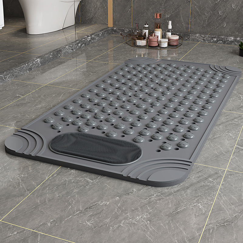 Liveonus Anti Slip Shower Mat With Foot Scrubber