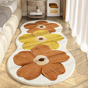Liveonus Irregular 3D Flower Runner Rug Soft Bedroom Floral Carpet