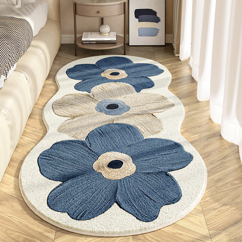 Liveonus Irregular 3D Flower Runner Rug Soft Bedroom Floral Carpet