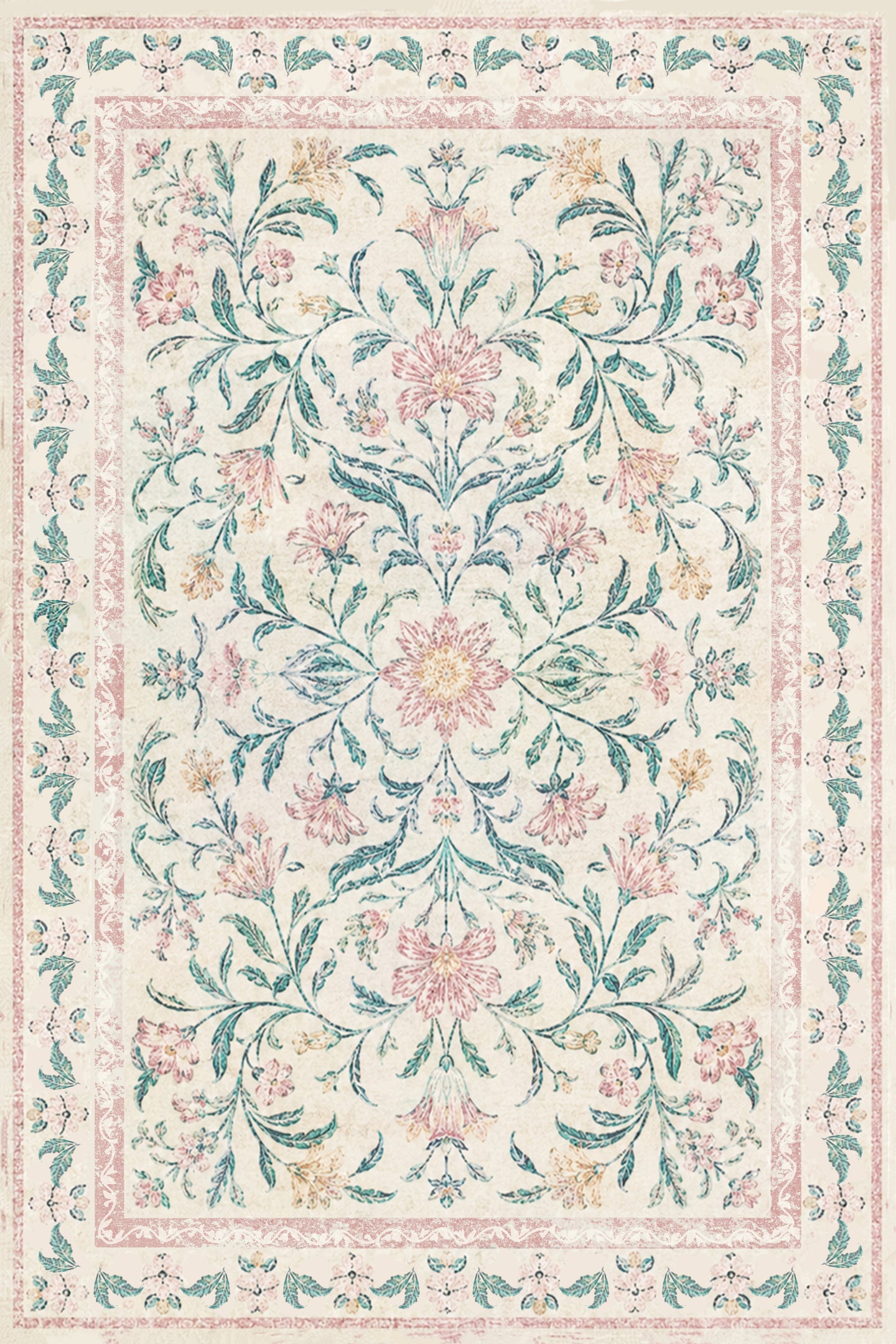 Liveonus Machine Washable French Country Vintage Floral Area Rug