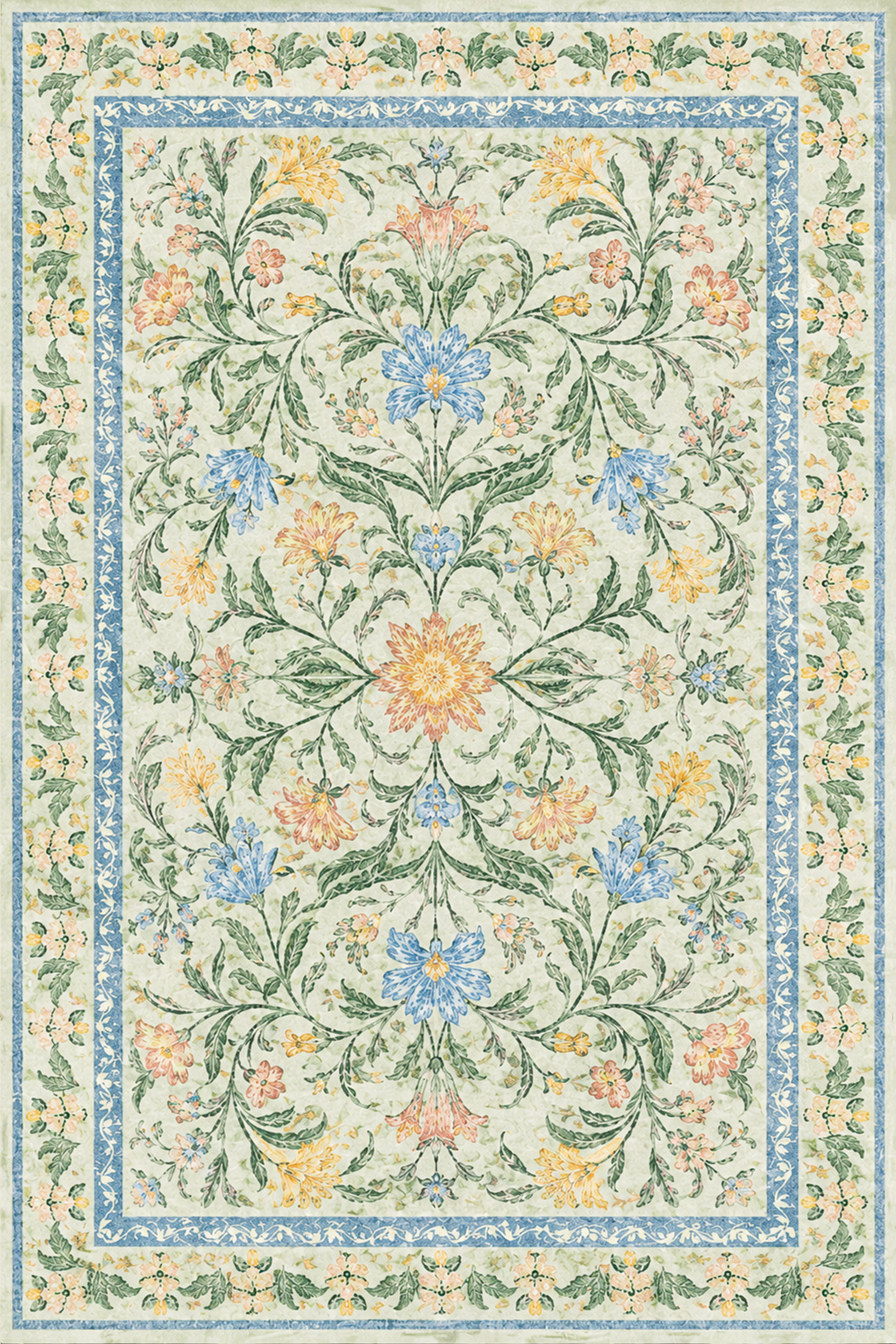 Liveonus Machine Washable French Country Vintage Floral Area Rug