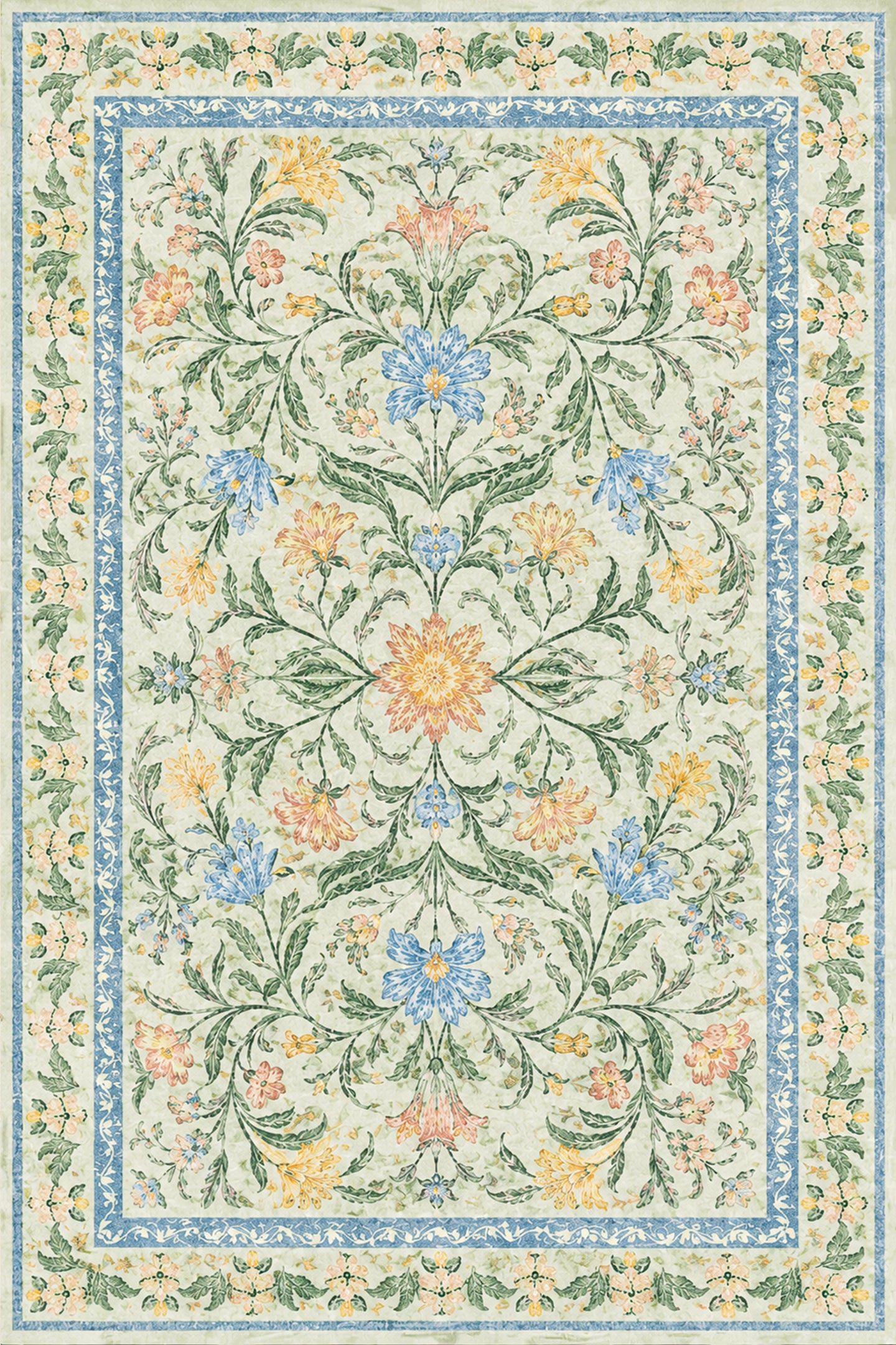Liveonus Machine Washable French Country Vintage Floral Area Rug