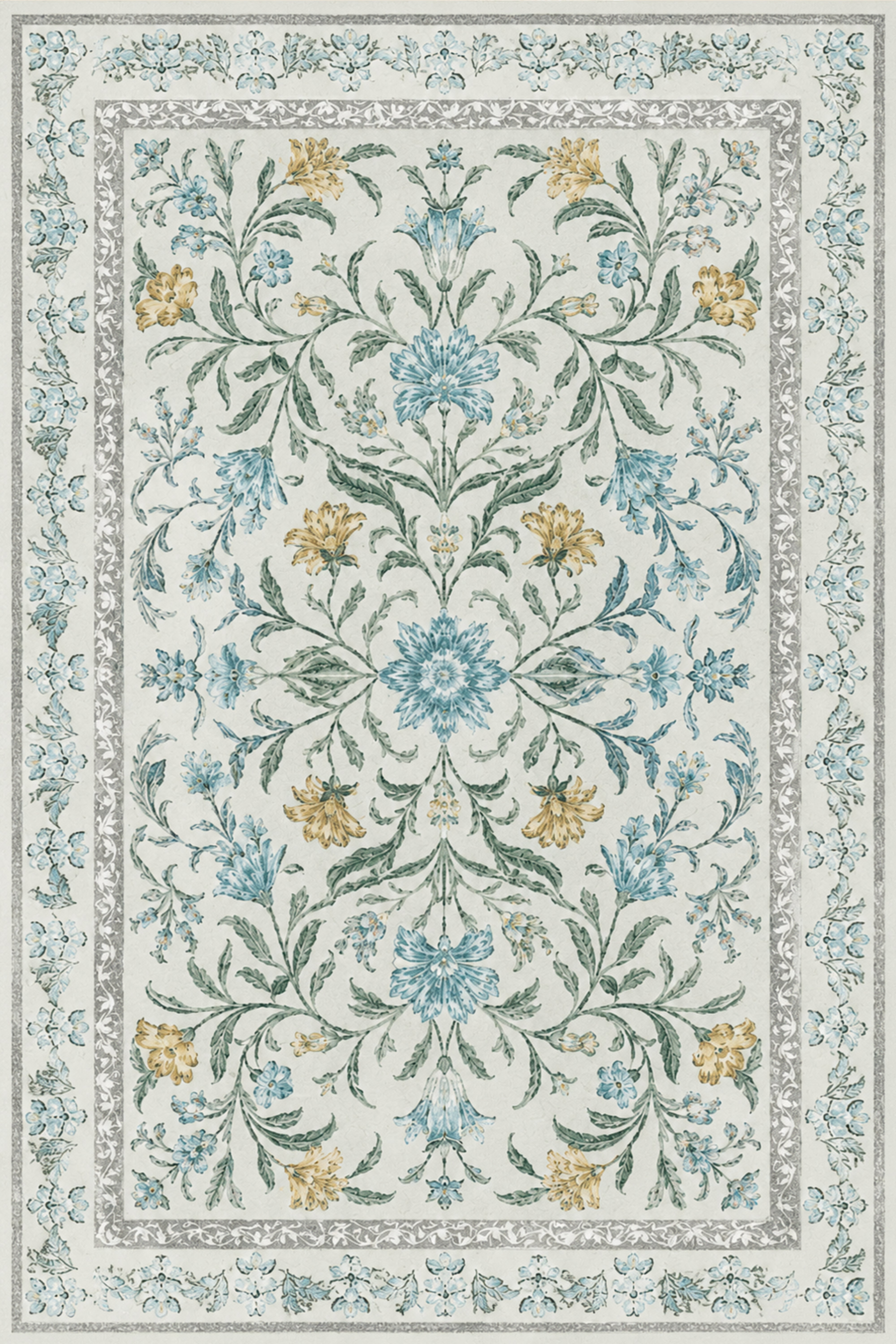 Liveonus Machine Washable French Country Vintage Floral Area Rug