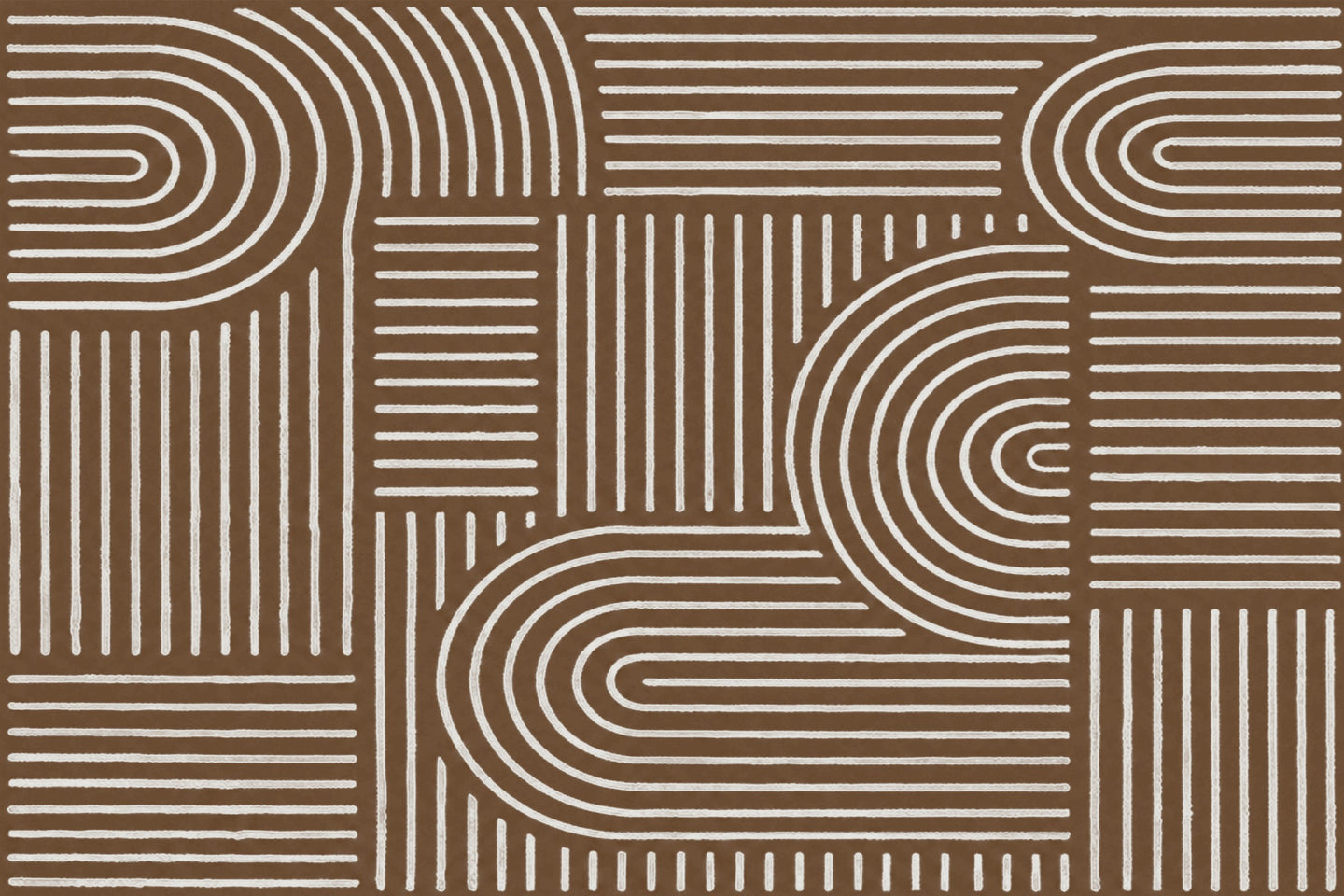 Liveonus Mid‑Century Modern Abstract Geometric Line Area Rug