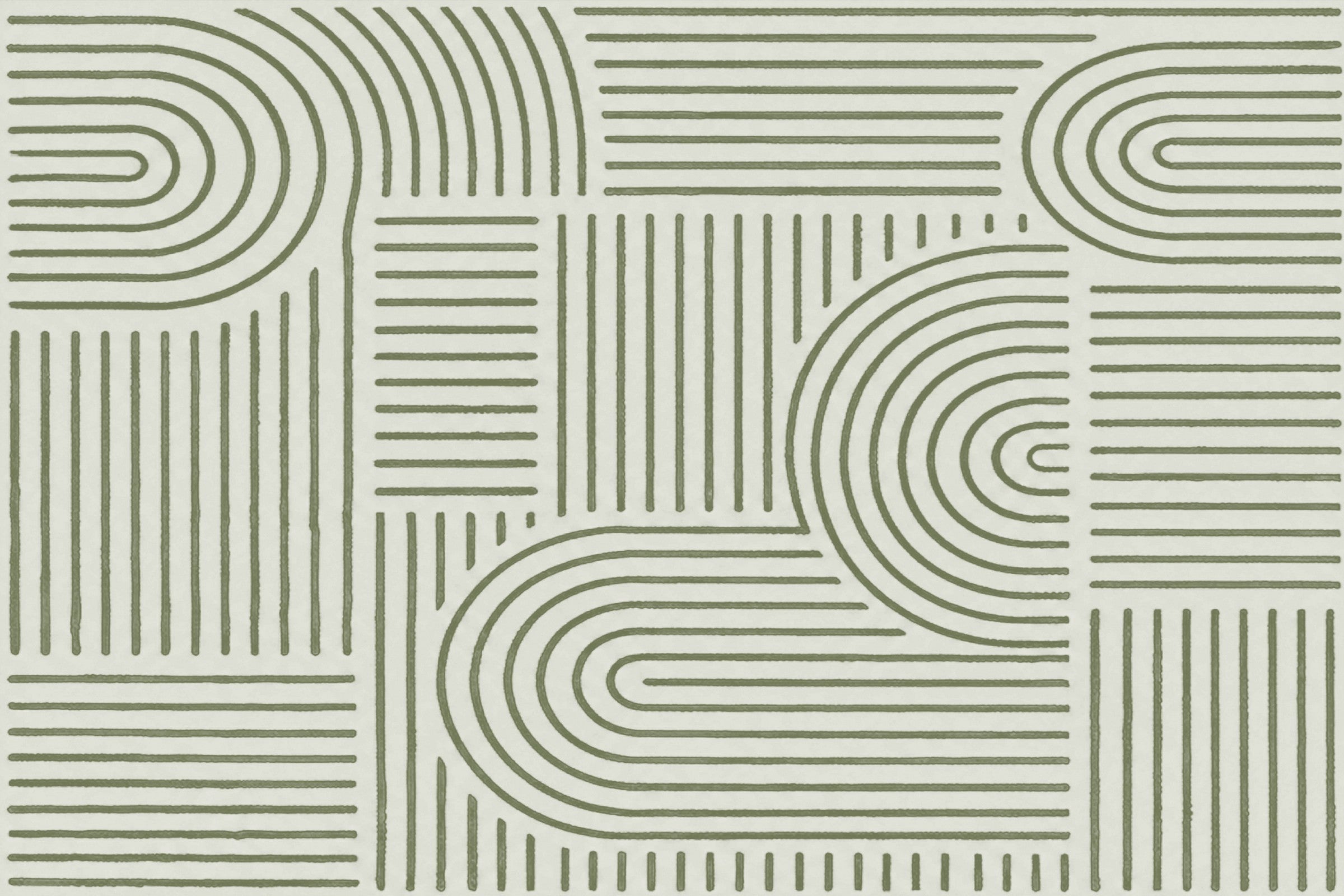 Liveonus Mid‑Century Modern Abstract Geometric Line Area Rug